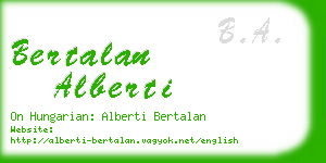 bertalan alberti business card
